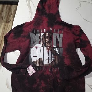 Women's Red and Black Graphic Kevin Hart Hoodie